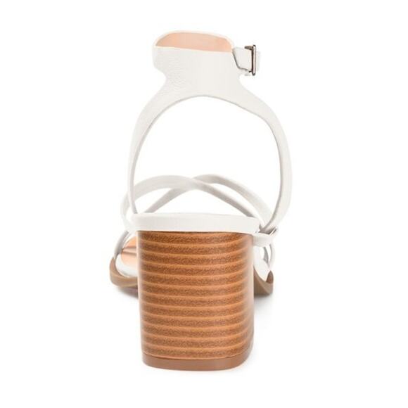 Journee Collection Women Anikah Ankle Strap | Mercari Journee Collection Women\'s Anikah Buckle Ankle Strap Stacked, White Size 10M